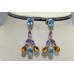 Rajasthan Gems 925 Sterling Silver Amethyst Topaz Gemstone Ring Necklace Earrings Set